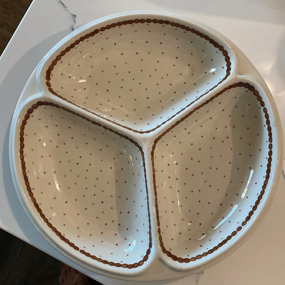 Polish pottery serving dish